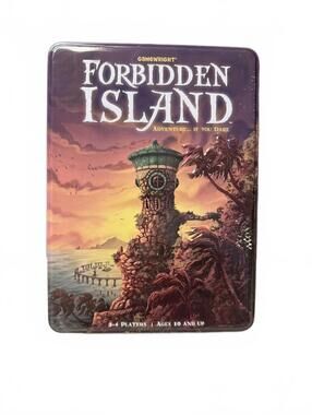 Forbidden Island Adventure Game 100% Complete Metal Tin Game Box Gamewright